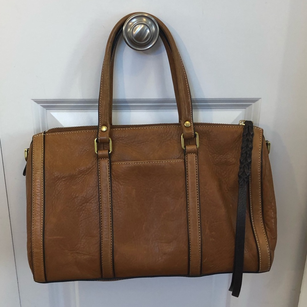 Fossil Light Brown Leather Kendall Satchel Purse